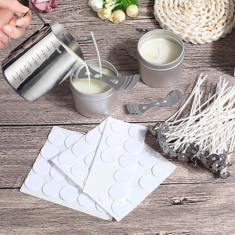 DINGPAI Candle Making Kit, Soy Wax DIY Candle Craft Tools Including Pouring Pot, Wicks, Wicks Sticker, 3-Hole Wicks Holder, Natural Soy Wax and Spoon - Image 5